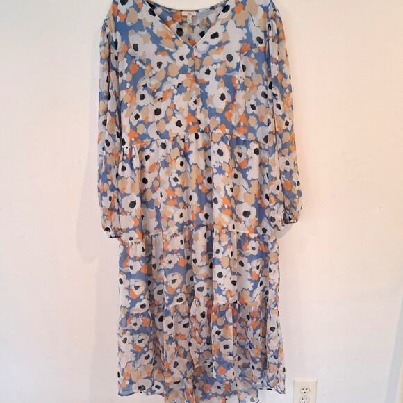 Joie‎ XL Floral Dress Midi Cottage Cottagecore Romantic Summer - Picture 2 of 11